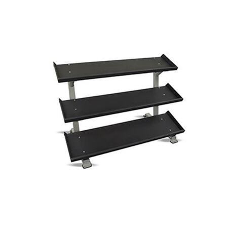 FABRICATION ENTERPRISES 54 in. 3-Tier Tray Style DB Rack with Rubber Hex Dumbbell Set - 10 Pair 1915607